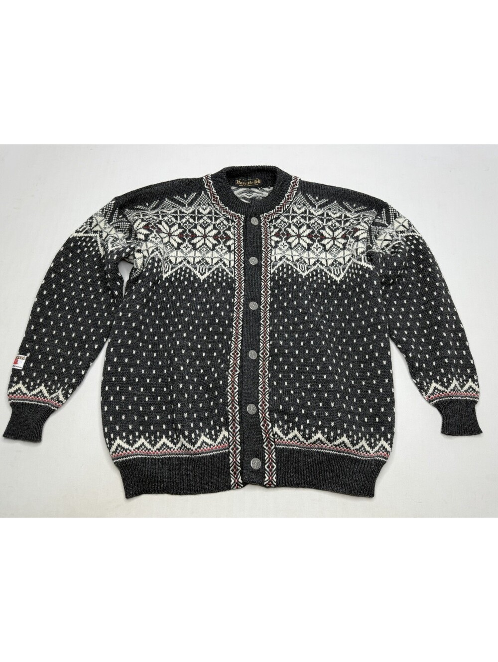 Nordstrikk Size Large Norway Virgin Wool Vintage Cardigan Sweater P127
